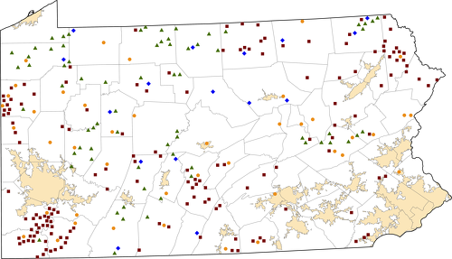 Pennsylvania Rural Healthcare Facilities map