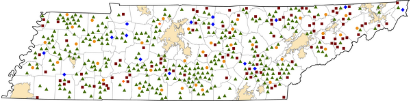 Tennessee Rural Healthcare Facilities map