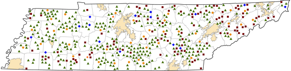 Tennessee Rural Healthcare Facilities map