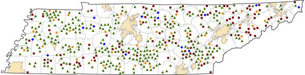 Tennessee Rural Healthcare Facilities map