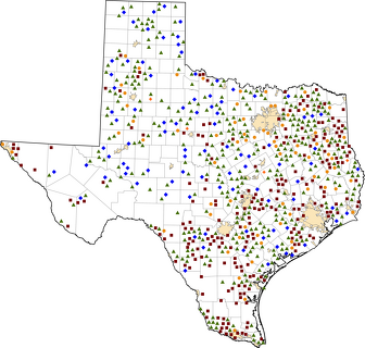 Texas Rural Healthcare Facilities map