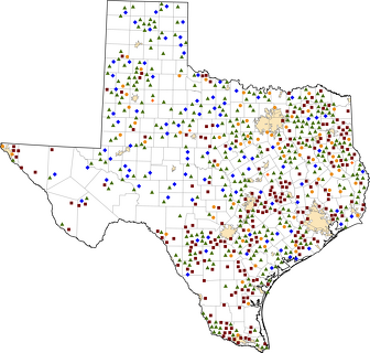 Texas Rural Healthcare Facilities map