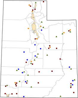 Utah Rural Healthcare Facilities map