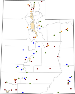 Utah Rural Healthcare Facilities map