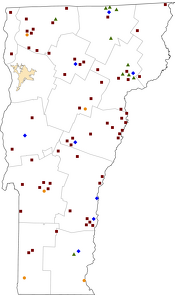 Vermont Rural Healthcare Facilities map