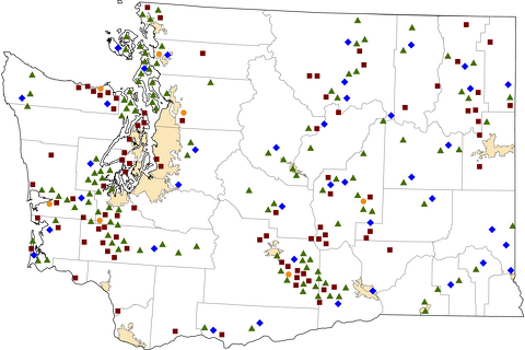 Washington Rural Healthcare Facilities map