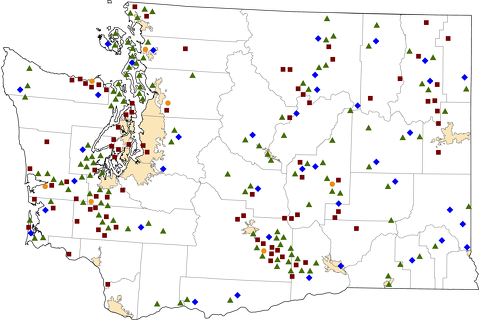 Washington Rural Healthcare Facilities map