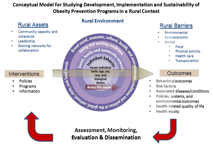 conceptual model for studying development, implementation, and sustainability of obesity prevention programs in a rural context